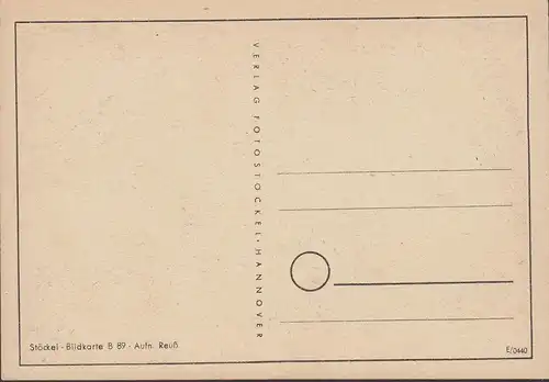 AK Stöckel-Bildkarte, Landschaft mit Bergen und Berghütte, ungelaufen