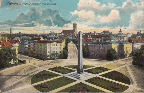 AK München, Karolinenplatz mit Obelisk, ungelaufen