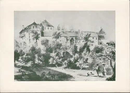 AK Lindach, Château de Lindah, en 1862, couru en 1969
