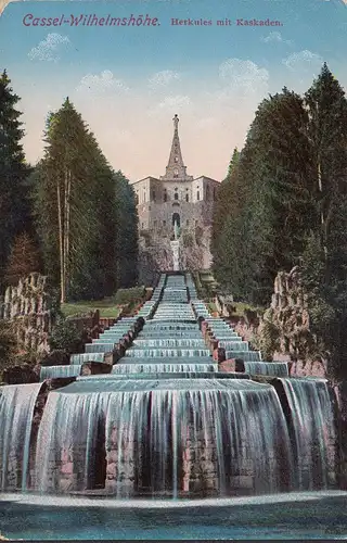AK Kassel-Wilhelmshöhe, Hercule avec cascades, incurvée