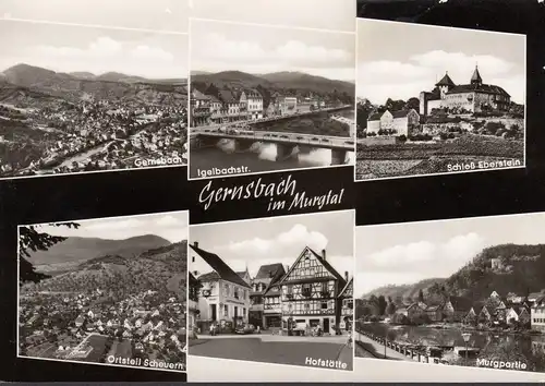 AK Gernsbach, Hofstät, Schloss, Murgpartie, inachevé