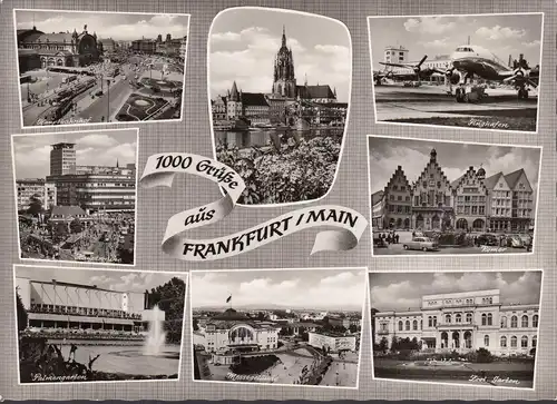 AK Francfort a. Main, gare ferroviaire, aéroport, jardin de palmiers, parc des expositions, couru