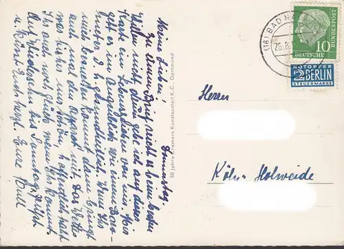AK Bad Nauheim, Kurhaus, gelaufen 1955