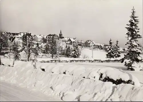 AK Masserberg, vue de la ville en hiver, incurvée