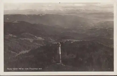 AK Schopfheim, Hohe Möhr vom Flugzeug aus, gelaufen 1933