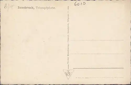 AK Innsbruck, Triumphpforte, Straßenbahn, ungelaufen