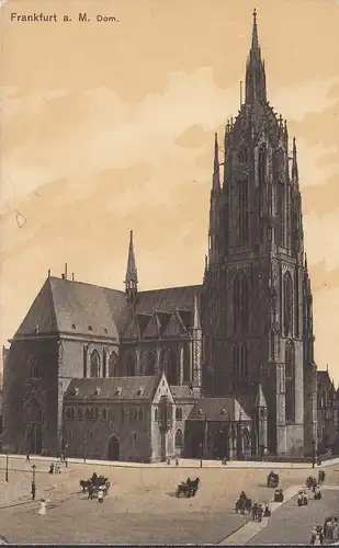 AK Frankfurt a. Main, Dom, Pferdewagen, gelaufen 1913