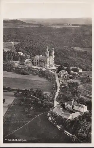 AK Bad Staffelstein, Viezehnheiligen, Fliegeraufnahme, gelaufen 1936