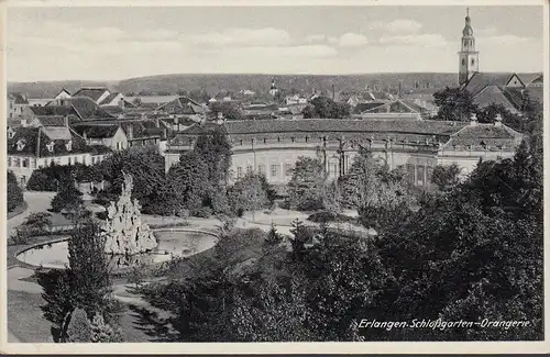 AK Erlangen, Schloßgarten-Orangerie, gelaufen 1938