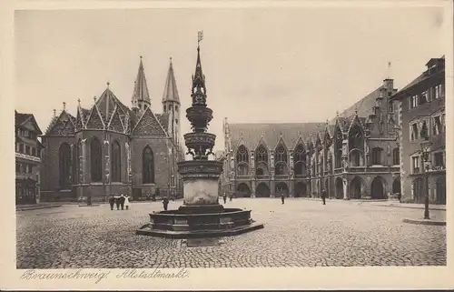 AK Braunschweig, marché de la vieille ville, incurvée