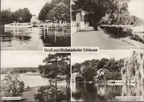 AK Woltersdorfer Schleuse, Anlegebrücke, Restaurant Am Liebesquell, ungelaufen