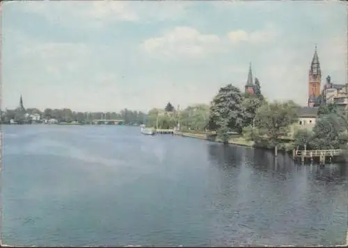AK Berlin-Köpenick, Gewässer, Kirchen, gelaufen