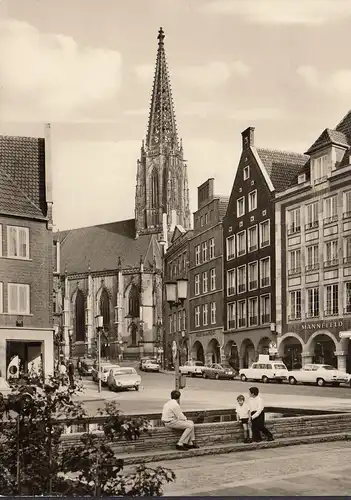 AK Münster, Roggenmarkt, Drubbel, Mannefeld, Josef Forst, gelaufen 1970