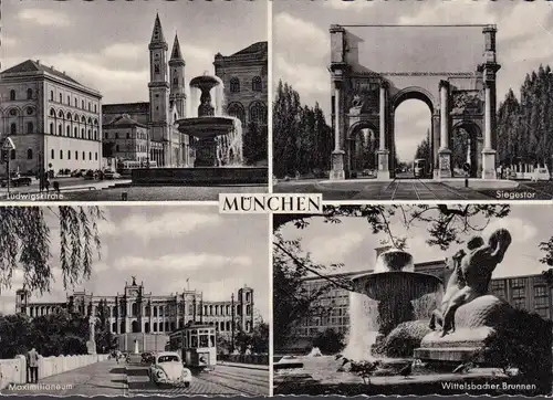 AK Munich, Maximilianeum, Fontaine, Ludwigskirche, tramway, incurable