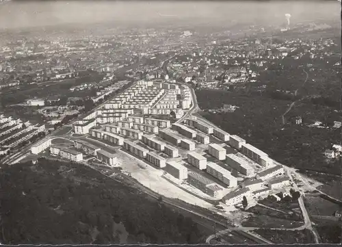 AK Frankfurt a. Main, Fritz-Kissel-Siedlung, Fliegeraufnahme, gelaufen 1957