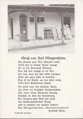 AK Bad Mergentheim, Mergentheimer Spritzverfahren, Friedrich Walz, ungelaufen