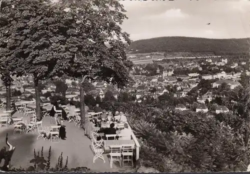 AK Bad Kissingen, Cafe Fachhaus Messerschmitt, couru en 1955