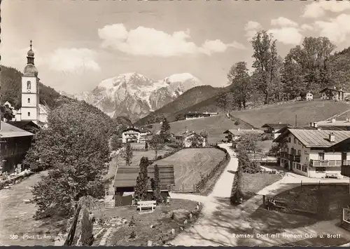 AK Ramsau Dorf mit Hohem Göll und Brett, gelaufen 1966