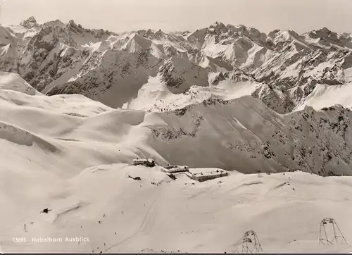 AK Oberstdorf, Nebelhorn, Berghotel Höfatsblick, gelaufen 1959