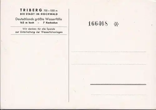 AK Triberg, Triberger Wasserfälle, Nr.166408, ungelaufen