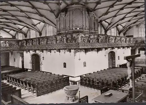 AK Freudenstadt, Stadtkirche, Orgel und Taufstein, ungelaufen