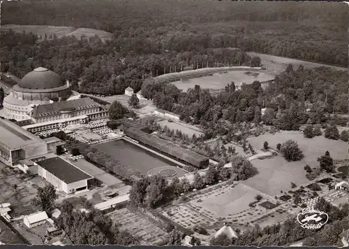AK Hannover, Stadthalle und Stadtgarten, Fliegeraufnahme, gelaufen 1957
