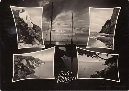 AK Rügen, Steilküsten, Boote, gelaufen 1969