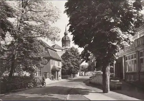 AK Pretzsch, Goetheallee, Kirche, ungelaufen