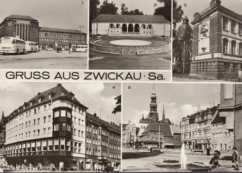 AK Zwickau, Ingenieurschule, Hauptbahnhof, Gaststätte, ungelaufen