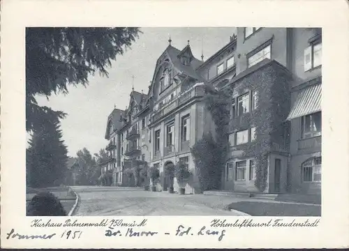 AK Freudenstadt, Kurhaus Palmenwald, inachevé- date 1951