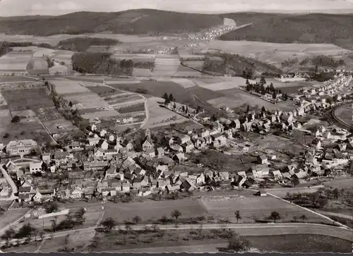 AK Waldmichelbach, Fliegeraufnahme, gelaufen 1958