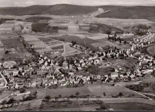 AK Waldmichelbach, Fliegeraufnahme, gelaufen 1958