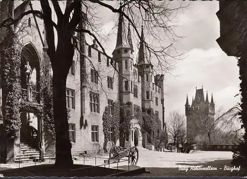 AK Bisingen, château de Hohenzollern, Burghof, cour courue 1961