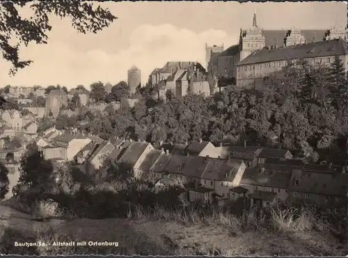 AK Bautzen, Altstadt mit Ortenburg, gelaufen 1961