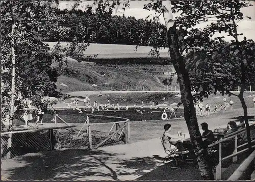 AK Wallenstein, Naturbad Burg, Schwimmbad, gelaufen 1961