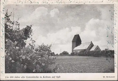 AK Sylt, Keitum, Gotenkirche, gelaufen 1952
