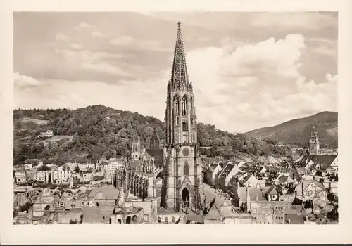 AK Fribourg im Breisgau, Münster, Vue de la ville, incurvée
