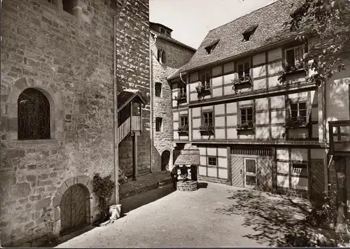 AK Bad Liebenzell, Burg Liebenzell, Innenhof, gelaufen 1966