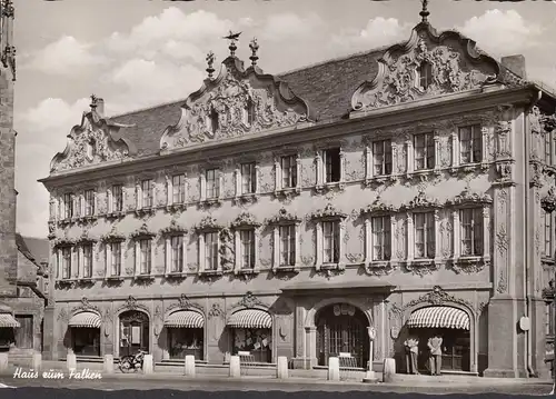 AK Würzburg, maison au Faucon, couru en 1957