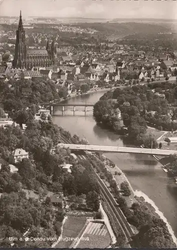 AK Ulm, vue de la ville, ponts, photos aériennes, courues