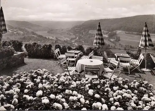 AK Langenburg, Château de Cafe dans le jardin de Rosengarten, couru en 1958