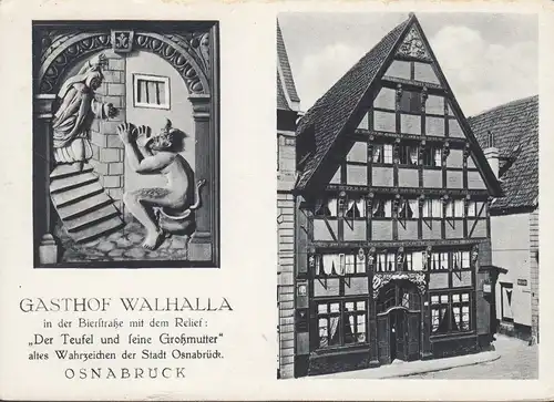 AK Osnabrück, Gasthof Walhalla, ungelaufen