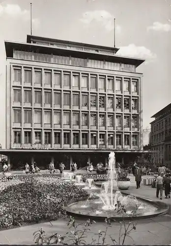 AK Duisburg, Am König-Heinrich-Platz, Karstadt, gelaufen 1965