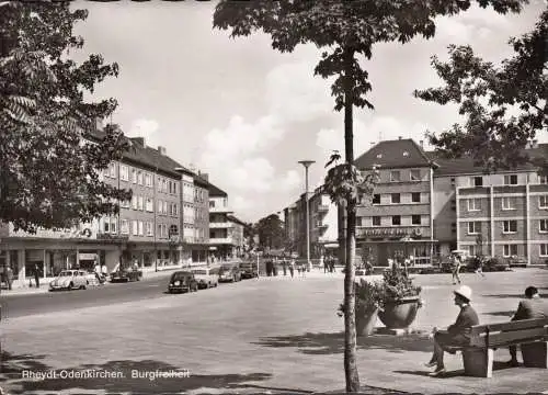 AK Rheydt-Odenkirchen, Burgfreiheit, Geschäfte, Deutsches Haus, VW-Käfer, ungelaufen