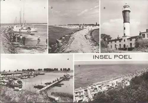 AK île de Poel, phare, Mole, port, plage, couru en 1983
