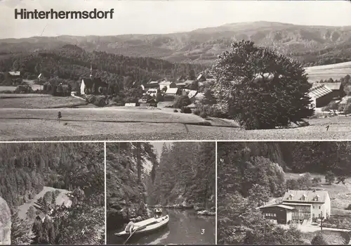 AK Hinterhermsdorf, Obermühle, Kirnitzschalklam, Niedermühle, couru 1982