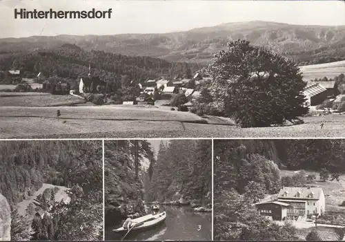 AK Hinterhermsdorf, Obermühle, Kirnitzschtalklamm, Niedermühle, gelaufen 1982