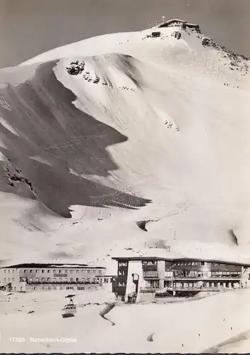AK Oberstdorf, Nebelhorn-Gipfel, Seilbahn Station, Gondel, gelaufen 1965