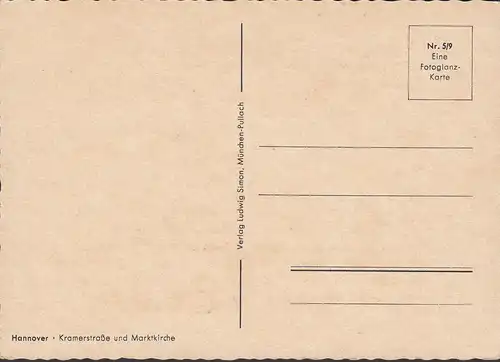 AK Hannover, Kramerstraße, Marktkirche, Antiquitäten, VW-T1, ungelaufen