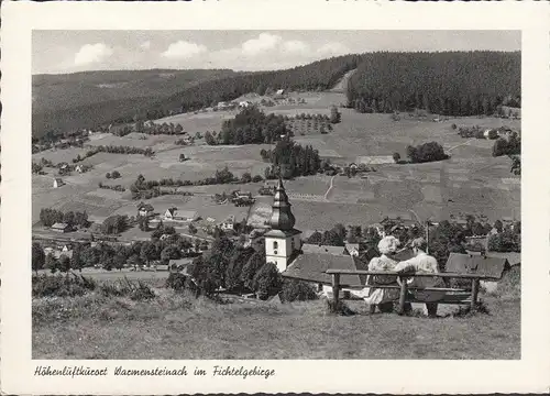 AK Warmensteinach, vue de la ville, église, incurvée